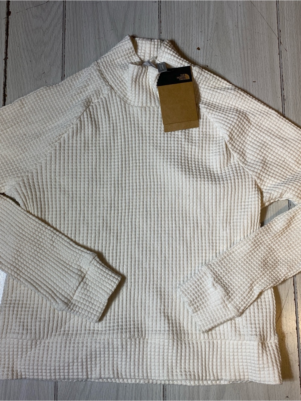 The North Face Women's Long Sleeve Mock Neck Chabot Shirt White Dune Size XS NWT